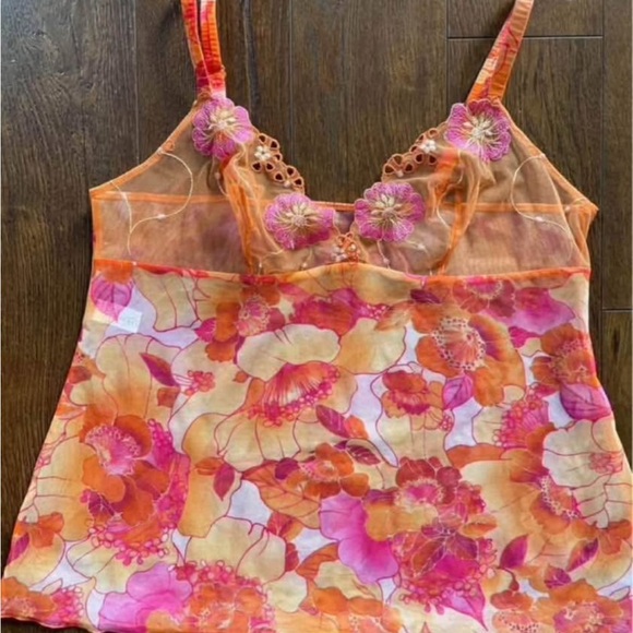 Vintage Retro Sheer Mesh Sleepwear Lingerie Tank and Cami Set. Medium - Picture 3 of 4